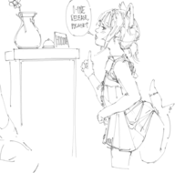 1girl alternate_costume animal_ears animal_tail artist:unknown dress gawr_gura hololive monochrome not_vidya shark_girl sketch vtuber // 925x916 // 215KB