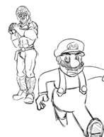 2boys artist:unknown captain_falcon f-zero mario super_mario // 1536x2000 // 667KB