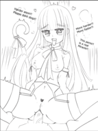 1girl ahegao artist:unknown bernkastel breasts frederica_bernkastel monochrome nipples penis pubic_hair sex tail text thigh_highs umineko_no_naku_koro_ni vaginal // 418x560 // 97KB