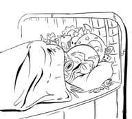 1boy artist:scorndude bed chicken_(scorn) mold_man plushie scorn sleeping solo // 1949x1759 // 790KB
