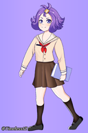 1girl acerola artist:timeless colored female mimikyu pokemon pokemon_sm school_uniform // 1333x2000 // 495KB