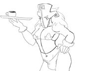 1boy artist:unknown blush bulge crossdressing defense_of_the_ancients dota_2 hand_on_hips juggernaut lineart thong tray // 1024x768 // 131KB