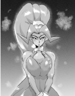 1girl artist:rider din drinking huge_breasts oracle_of_seasons the_legend_of_zelda // 832x1068 // 785KB