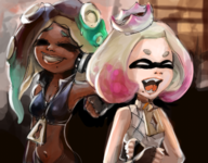 black colored dark_skin laughing marina pearl reaction_image splatoon // 639x500 // 550KB
