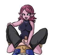 1boy 1girl artist:goseb90 chronoa dragon_ball dragon_ball_xenoverse handjob supreme_kai_of_time // 459x435 // 111KB