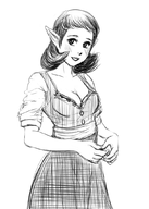 1girl anju artist:aikun2012 blush majora's_mask pointy_ears sketch the_legend_of_zelda // 750x1050 // 393KB