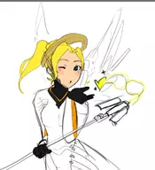 colored kiss mercy overwatch wink // 584x642 // 142KB