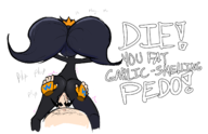 1girl artist:esao303 ashley ass black_ahir body_hair mustache pov sex stick_figure text twintails wario warioware // 1548x999 // 323KB