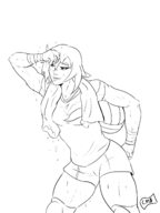 artist:cmonies natsu natsu_ayuhara rival_schools sweat towel volleyball // 1200x1600 // 319KB