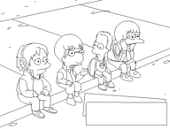 bart_simpson chie_satonaka kanji_tatsumi martin_prince_jr. milhouse_van_houten nelson_muntz parody persona persona_(series) persona_4 shin_megami_tensei the_simpsons yousuke_hanamura yu_narukami // 600x455 // 14KB