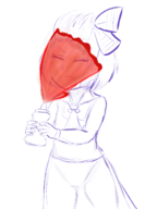 1girl bow eyes_closed ketchup rumia short_hair sketch touhou // 1200x1600 // 786KB