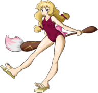 beryl beryl_benito blonde_hair brush flip-flops flipflops ribbon swimsuit tales_of_(series) tales_of_hearts // 815x772 // 2.4MB