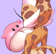 1boy 1girl artist:unknown ass clawroline furry huge_breasts kirby kirby_(series) kirby_and_the_forgotten_land mouthful_mode // 939x903 // 497KB