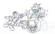 crossover furry klonoa klonoa_(series) mecha red red_the_hunter sketch solatorobo unfinished // 922x581 // 252KB