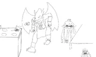 1boy 2girls abyssal crossover demon's_crest firebrand ghosts_'n_goblins hoppou inkling inkling_girl kantai_collection mspaint red_arremer splatoon // 1373x821 // 131KB