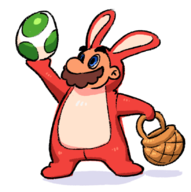 artist:borvar bunny_suit colored costume easter egg mario super_mario // 816x820 // 302KB