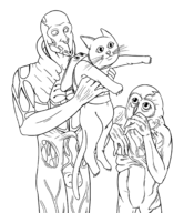 2boys artist:scorndude cat holding mold_man monochrome scorn scorn_guy stray // 1845x2131 // 1.1MB