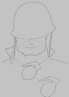 1boy artist:unknown grenade hat monochrome sketch smile soldier team_fortress_2 // 636x889 // 71KB