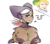 1boy 1girl artist:justdavefnd christmas cia cleavage colored hat holly huge_breasts hyrule_warriors link mistletoe monochrome no_way_fag pointy_ears presenting short_hair sketch text the_legend_of_zelda // 1800x1600 // 1011KB