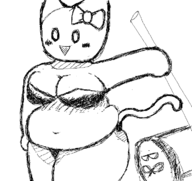 1girl artist:unknown banhammer belly breasts chubby fat garyc.me huge_breasts moot navel sketch thick_thighs // 721x681 // 41KB