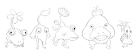 artist:harrace bulbmin eating lineart oc pikmin sharp_teeth // 1293x521 // 166KB