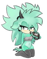 1girl anthro artist:2x bottle colored drinking eyelashes horns oc ring sonic_(series) stockings tanktop // 876x1080 // 550KB
