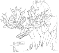 1boy artist:coolstylefag elden_ring horns Regal_Ancestor_Spirit skull t-pose text the_tarnished user_interface // 2088x1906 // 175KB