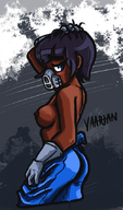 artist:vaarian breasts colored nuclear_throne rogue sideboob topless // 500x851 // 429KB