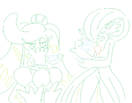 artist:2x gardevoir pokemon tea tsareena // 862x673 // 26KB