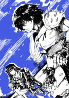 2boys artist:dweller1215 fallout gun ian vault_dweller // 1821x2580 // 3.8MB