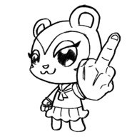 1girl animal_crossing artist:simski middle_finger pecan // 720x720 // 122KB