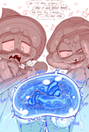 2boys ahegao artist:goatboydraws balls bloons bloons_td_6 blush colored cum cum_inside dialogue frotting gay hat onahole smile smiling tagme text text_dialogue wip yaoi // 1563x2330 // 1.9MB