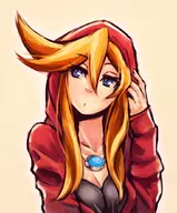 ace_attorney athena_cykes colored hair_down hoodie // 858x1039 // 357KB