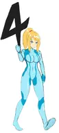 1girl 4 artist:unknown blonde_hair blue_eyes colored metroid number ponytail samus_aran smile zero_suit zero_suit_samus // 1512x3366 // 341KB