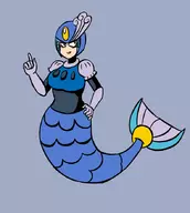 artist:goseb90 colored female mega_man_(series) mermaid solo splash_woman // 788x880 // 152KB