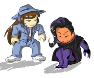 2girls artist:nayaa colored d.va dark_skin hana_song meme overwatch parody sombra suit // 1000x830 // 278KB