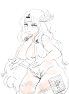 amazon amazon_(dc) artist:escanda breasts dragon's_crown huge_breasts nipples sling_bikini thick_thighs wide_hips // 668x910 // 270KB