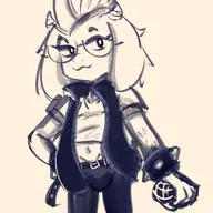 1boy artist:strugglingquota deltarune furry glasses microphone midriff punk ralsei // 1300x1300 // 521KB