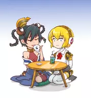 aigis ar_tonelico artist:bishopbb colored crossover misha persona persona_3 tea // 1493x1600 // 398KB