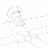 animated danganronpa genocide_jack glasses lewd parody toko_fukawa tongue_out trigger_happy_havoc // 1200x1200 // 292KB