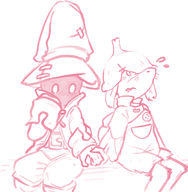 artist:sunshine_memoir black_mage final_fantasy final_fantasy_ix hand_holding puck vivi_ornitier // 1777x1814 // 1.1MB