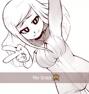 1girl cleavage colored monochrome nancy_neil peace_sign sbk__snowboard_kids smug snowboard_kids text // 1000x1057 // 492KB