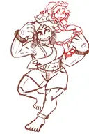 2girls artist:unknown carrying donkey_kong donkey_kong_(series) donkey_kong_bananza genderbend muscles pauline super_crown // 900x1350 // 695KB