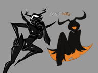 2girls artist:unknown breasts closed_legs colored deltarune fangs hand_on_thigh looking_at_viewer medium_breasts shadow_mantle smile smiling squint_eyes squinting text the_roaring_knight // 1600x1200 // 460KB