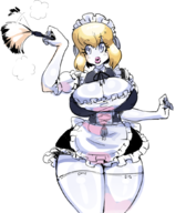 aigis artist:borvar bimbo bimbofication cleavage colored huge_breasts maid persona persona_(series) persona_3 shin_megami_tensei // 919x1052 // 500KB