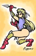 1girl artist:syamiartist aska colored kunai pose teenage_mutant_ninja_turtles teenage_mutant_ninja_turtles__tournament_fighters thighs // 1452x2244 // 833KB