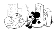 2boys artist:justdavefnd mr._game_&_watch pac-man pac-man_(series) smoking weed // 1473x1000 // 387KB