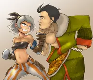 1boy 1girl artist:eamund bea beowulf boxing pokemon pokemon_swsh skullgirls thong tube_top // 3000x2572 // 3.2MB