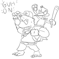 1boy 1girl banjo banjo-kazooie fatal_fury fusion kazooie noolman parody terry_bogard text // 1500x1500 // 408KB