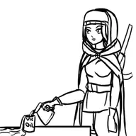 1girl anemone belt cup gloves nier_automata parody sketch // 400x400 // 56KB